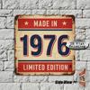 Vintage Made In  Limited Edition Metal Tin Sign Retro Birthday Year Iron Painting Wall Art Rustic th Birthday Gift Decor