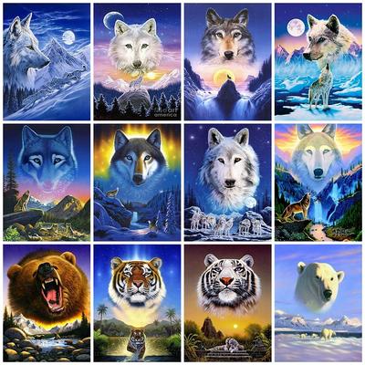 5d dipinto di diamante lupo a mosaico animale strass di strass di strass