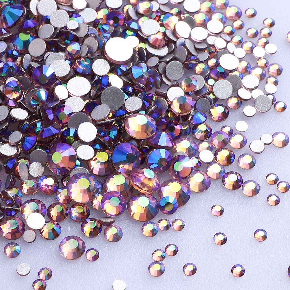 High Quality Rhinestone Non Hotfix Bulk Transparent Crystal AB Glass Rhinestones Mixed Sizes