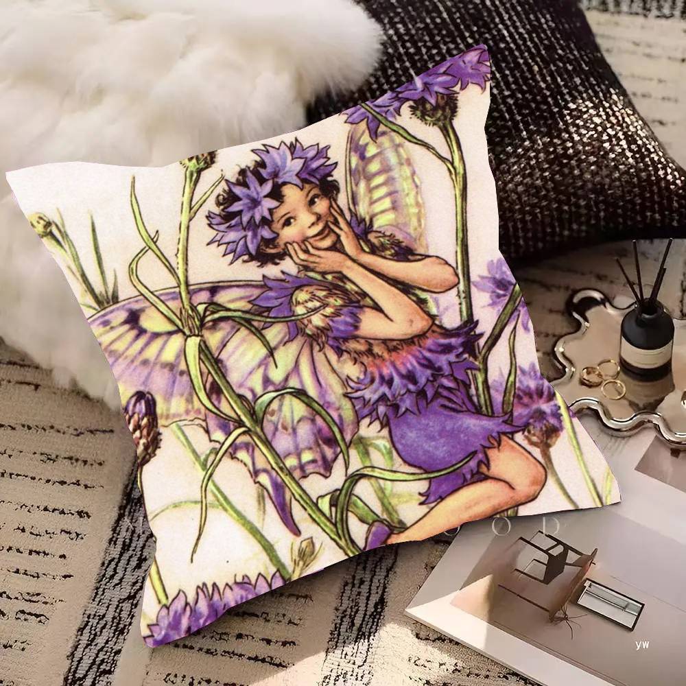 Flower Fairy Pillow Case Fashion Square Pillowcase Bedroom Sofa Room Ins Decoration Leisure