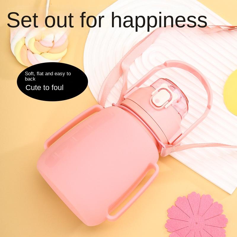 Outdoor Folding Silica Gel Cup Sports Travel Food Grade Kettle Telescopic Water Cup Large Capacity Big Belly Cup