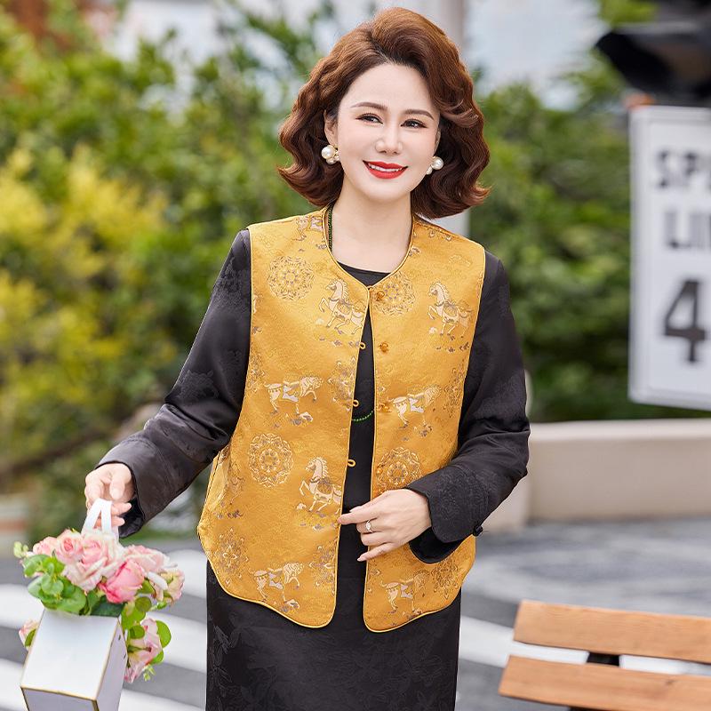 

Women s Chinese Style Vest - Fashionable & Elegant for Ages 40-60 3XL (suggested 125-140 jin)