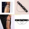 49MD Modische Bein Kette Hohl Herz Designs PU Leder Oberschenkel Kette Verstellbare Länge für Trendige Junge Frauen Nacht Event