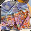 Silk summer versatile colorful printed scarf shawl fashionable neck scarf square scarf 100% mulberry silk scarf