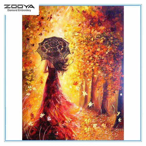

ZOOYA DIY 3D Алмазная вышивка крестиком домашний декор вид сзади