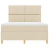 Box Spring Bed with Headboard Cream 160 x 200 cm Fabric