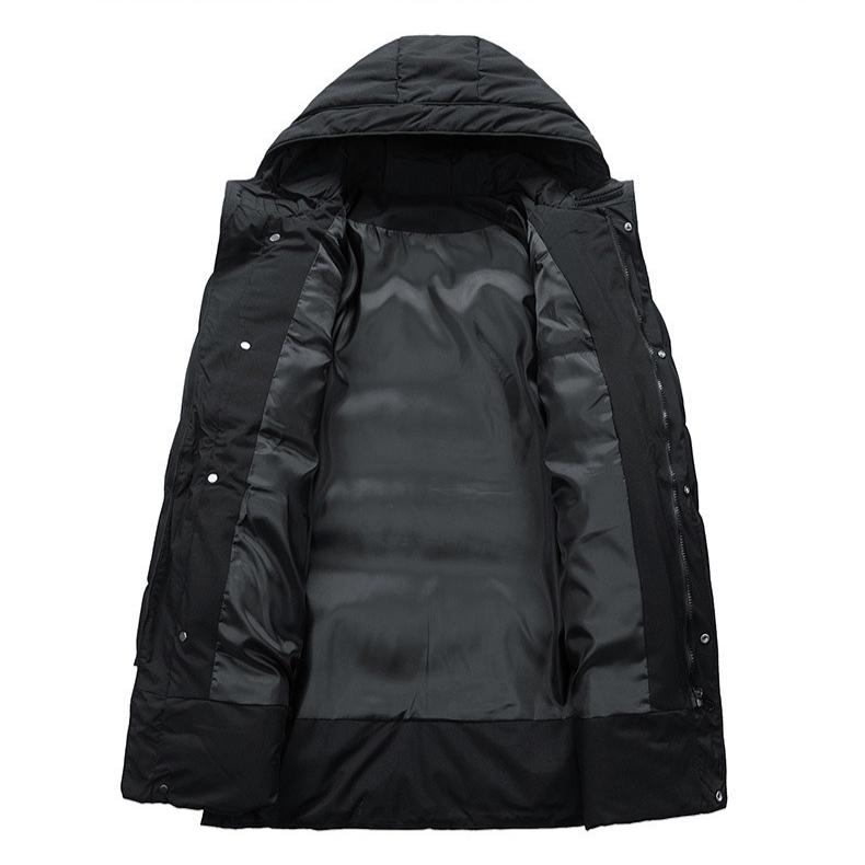Mid-length Down Jacket for Men Simple Large-sized Cotton-padded Jacket for Men Casual Versatile and Warm Cotton-padded Jacket for Winter