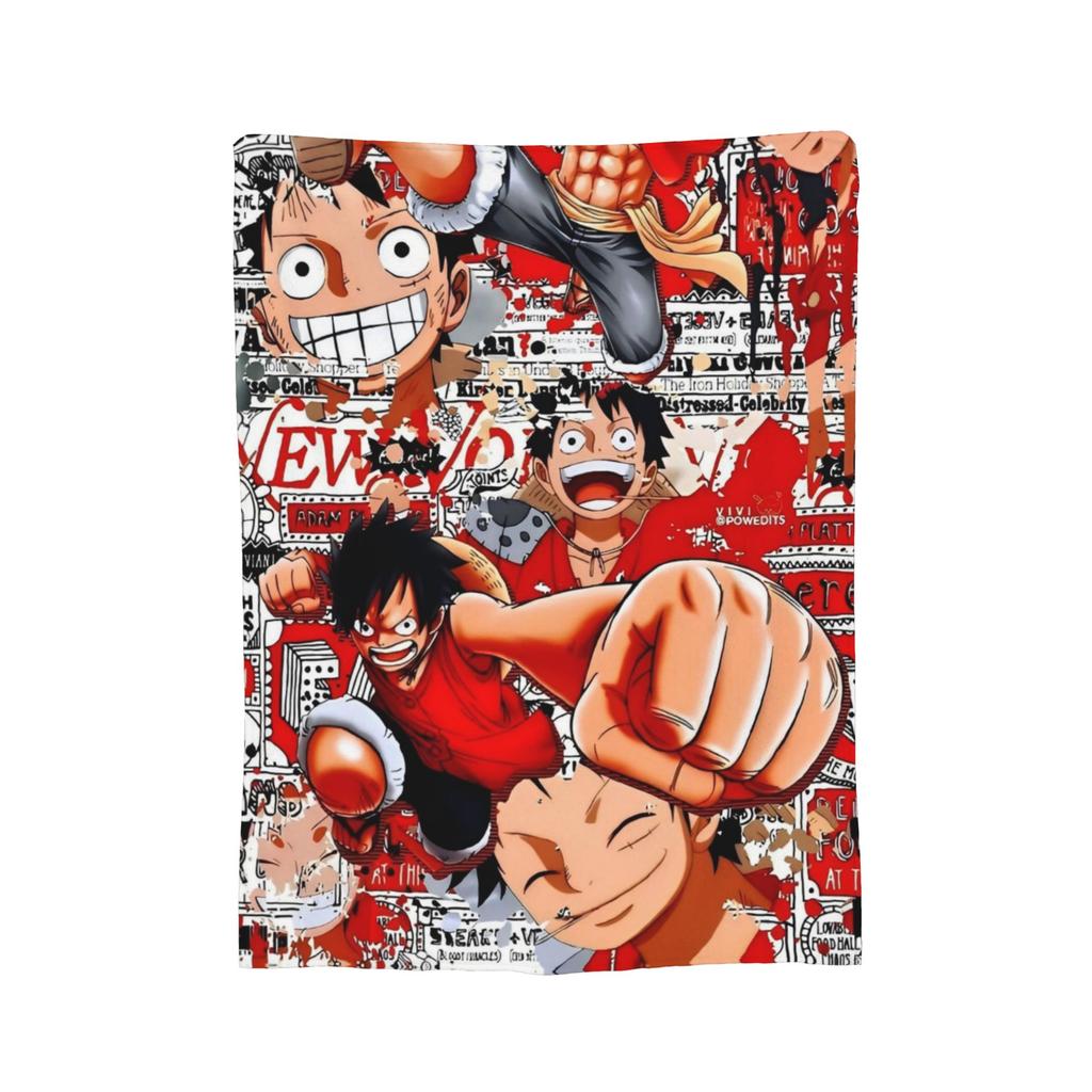 Luffy Roronoa Zoro Blanket Anime Wool Novelty Warm Throw Blankets for Home Restaurant Autumn/Winter,