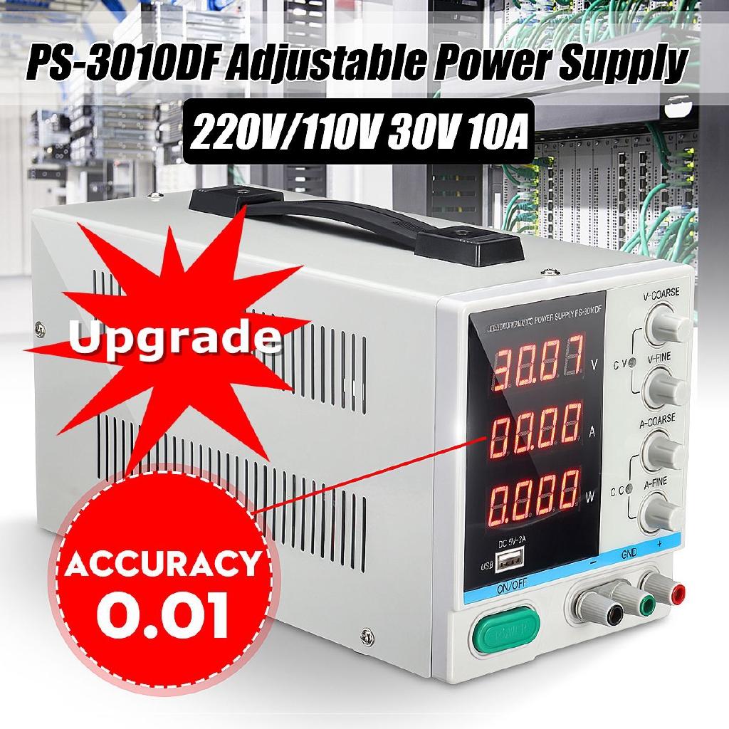 PS-3010DF Power Supply 30V 10A Precision Variable LED Digital Lab Adjustable With USB 110V/220V DC