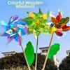 18/24/32cm Color Changing Windmill Stake Standing Lawn Pinwheel  Outdoor Party Picnic Decor
