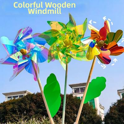 PVC Rotating Wind Spinner 18/24/32cm Stake Standing Lawn Pinwheel Outdoor Party Picnic Decor