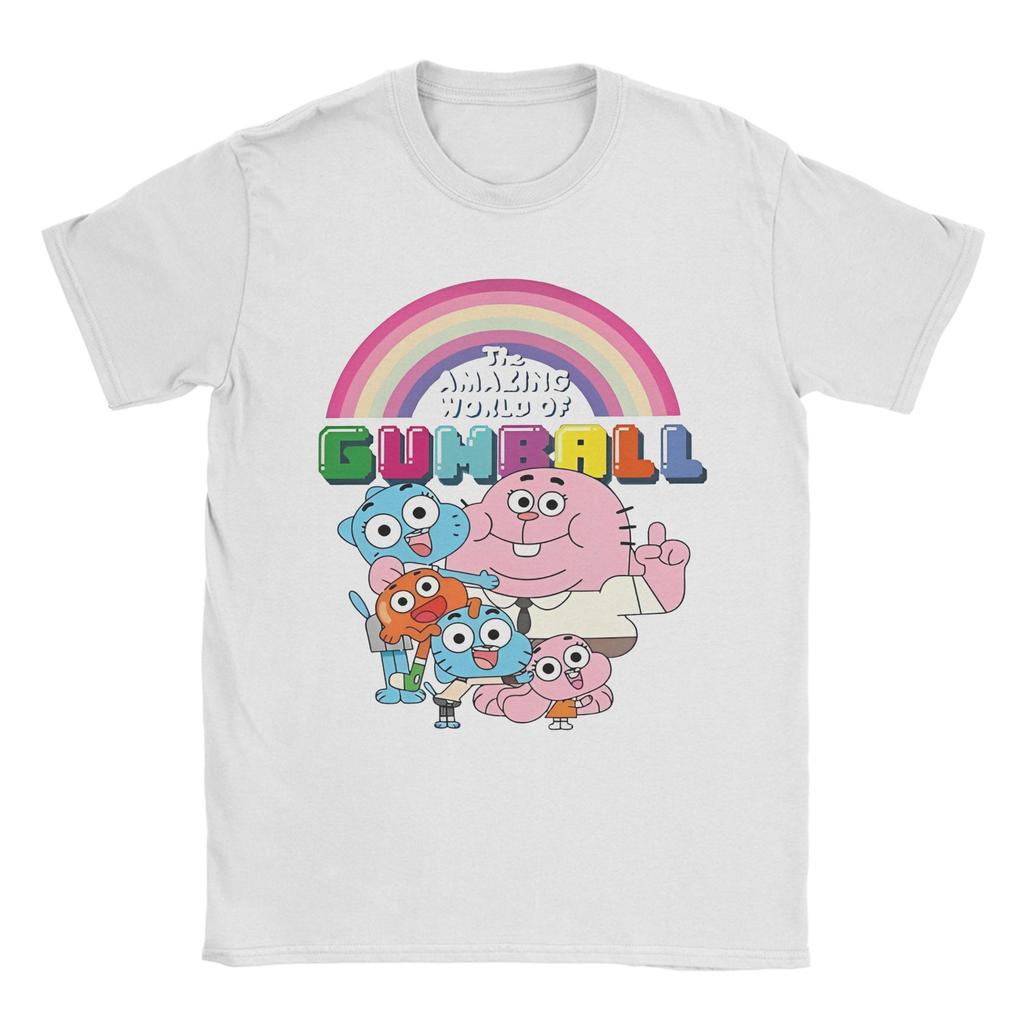 Streetwear Gumballs Cartoon TShirt Unisexs Round Neck Short Sleeve Tops Shirts Video Game Cotton Summer Clothing