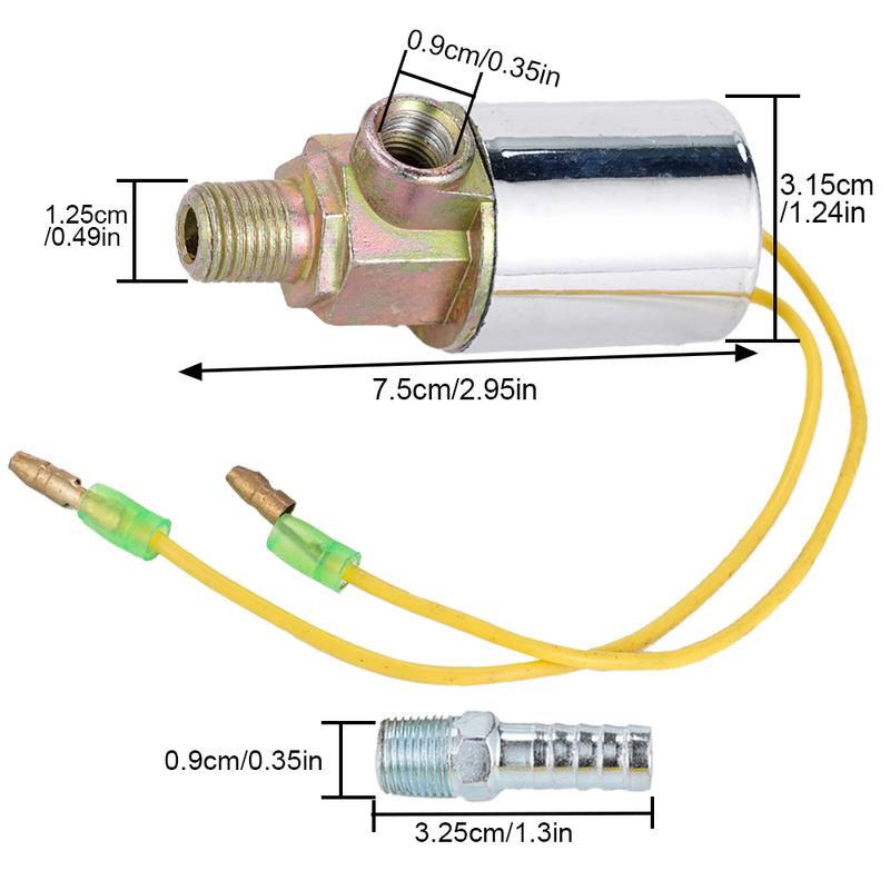 1/4inch 12V 24V 10A NEW Metal Car Train Truck Air Horn Electric Solenoid Valve Heavy Chrome