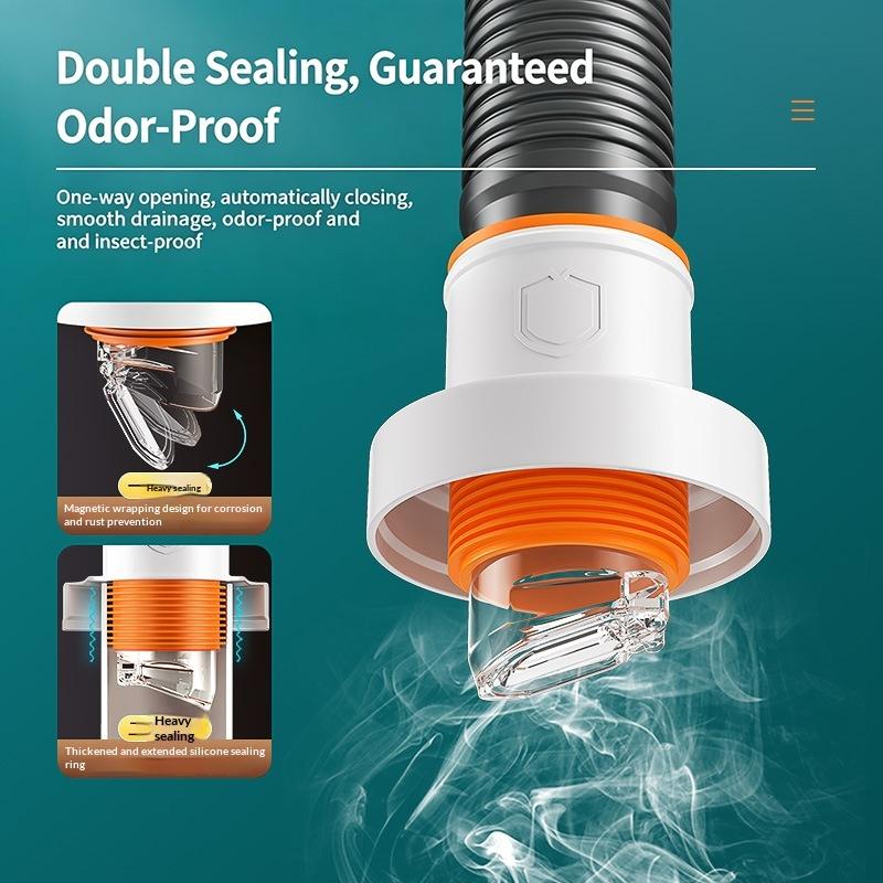 1PC Sink Drain Seal Cap, ABS Anti-Odor Plug for Kitchen Waste Pipe with Backflow Prevention (Easy Install)