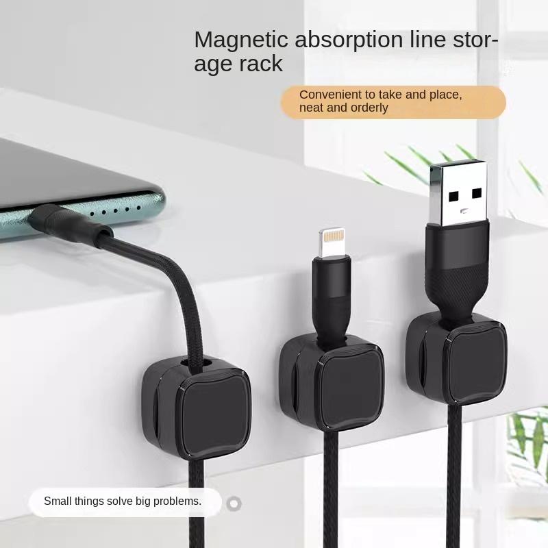 Desktop Receipt Data Cable Magnetic Cable Clip Self-adhesive Cable Clip Smooth Pulling Charging Cable Clip Car/home/office Cable
