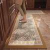 Carpet for Kitchen Long Floor Mat Oil-proof Stain-resistant PVC Leather Rug American Retro Style Waterproof Anti-slip Carpets