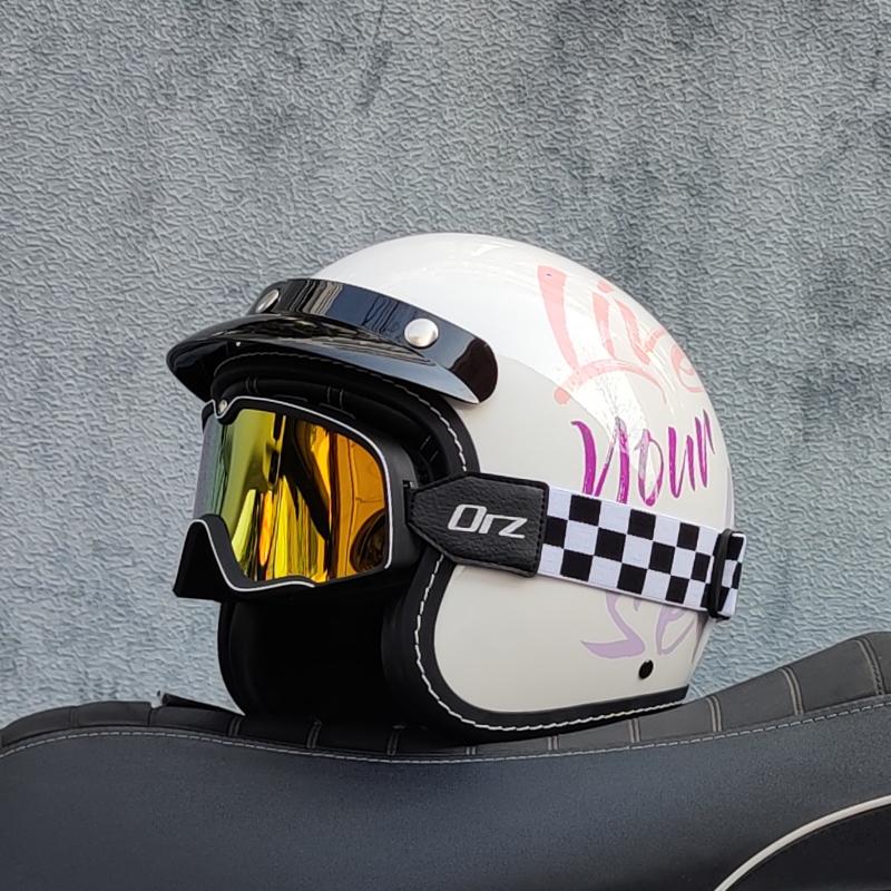 ORZ high-quality motorcycle retro helmet 3/4 semi covered helmet couple scooter cascos para moto capacetes de moto