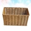 1Pcs Rattan Storage Basket Organizer Hollow Ventilated Design Kitchen Bathroom Storage Container Supermarket Collecting Basket
