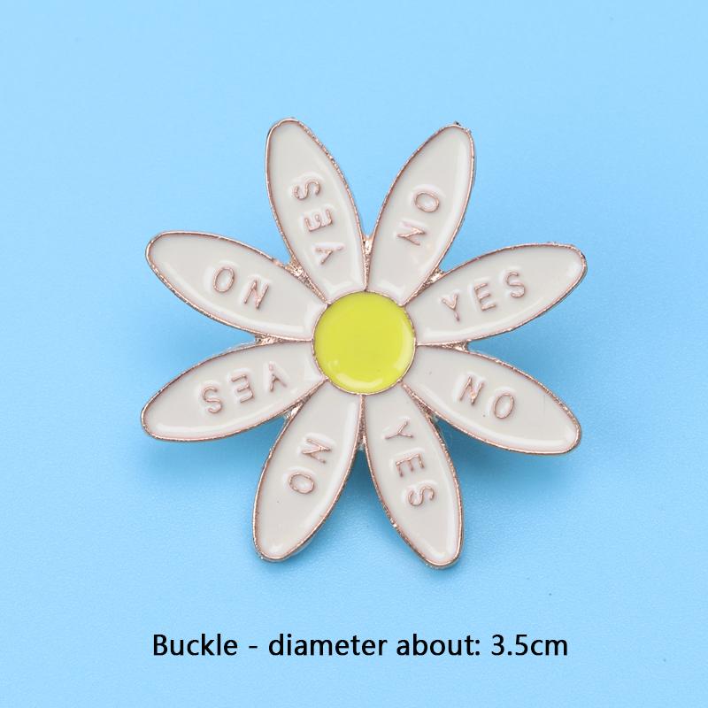 Daisy Flower Shoelace Buckle White Lightning Brooch Shoe Buckle Cute Lapel Button Enamel Pin for Girl Women Jewelry INS Gift 1pc
