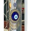 Golden Evil Eye Wall Hanging – Handmade Metal & Glass Nazar Protection Charm | Luxury Home & Office Décor | Spiritual Good Luck Amulet