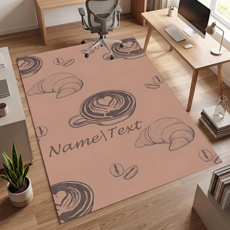 Cozy Coffee (5) Personalized Name Office Carpet Stylish Decor for Living Room Bedroom Kitchen