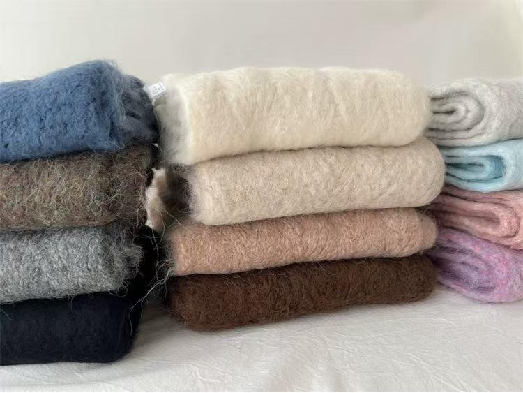 Women's Alpaca Wool Blend Knitted Scarf - Solid Color, Winter Korean Style, Trendy Student Accessory