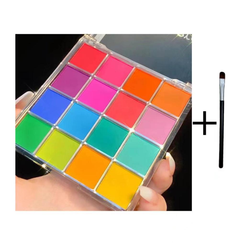 16-Color Rainbow Pan Fairy Flower Eyeshadow Palette: Shimmer & Matte, Dazzling Multi-Color with Tomato Inspiration