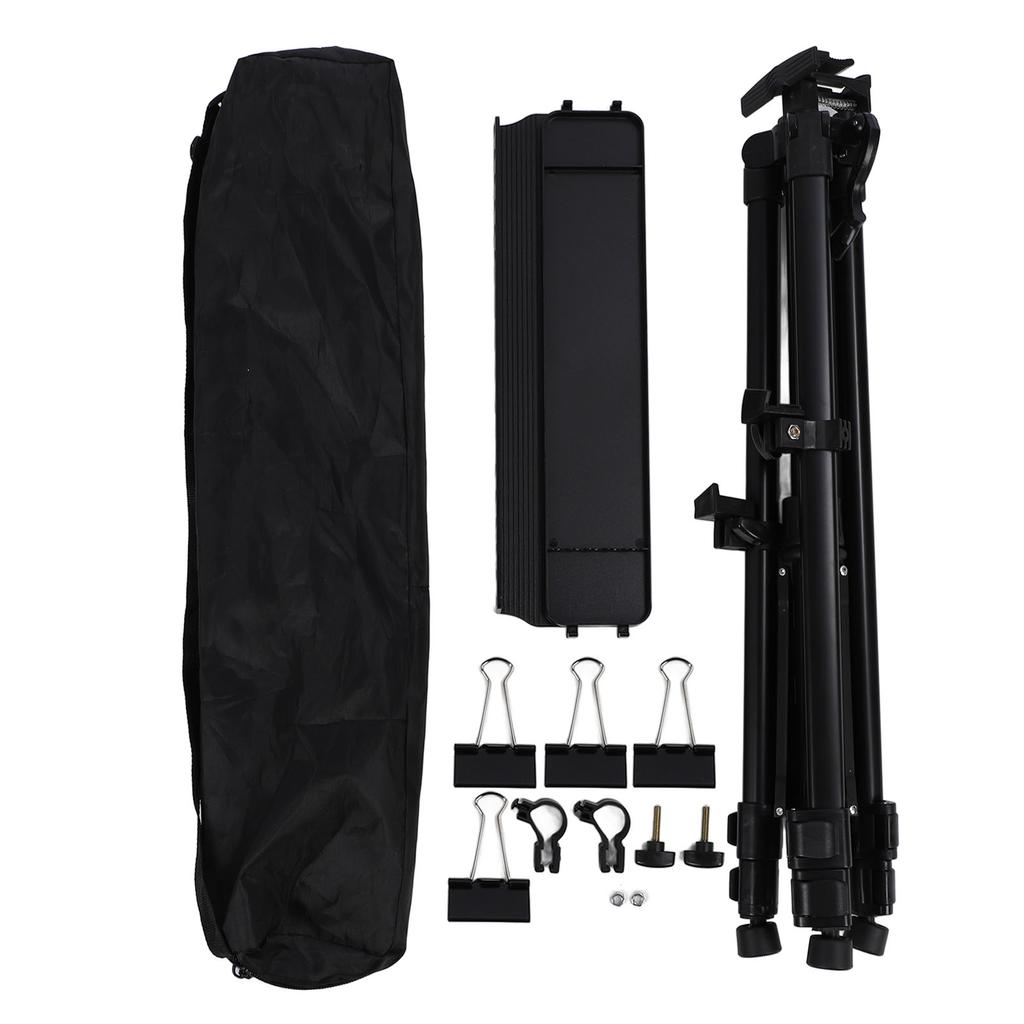 Art Painting Stand Black Angle Height Adjustable Foldable Metal Easel Tripod with Tray for Drawing