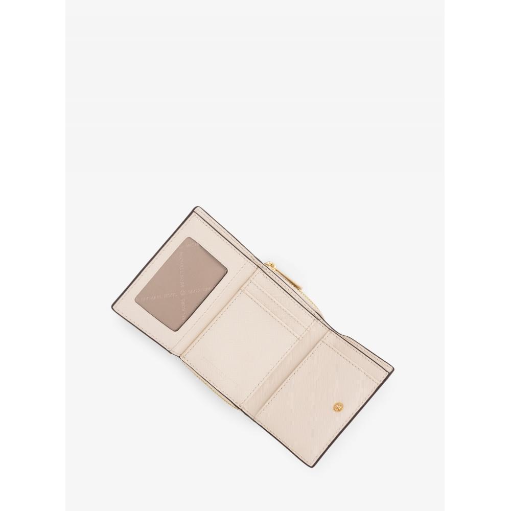Michael Kors Jet Set Travel Mid Zip Wallet Small 35h9gtvz5l2171 Light Cream