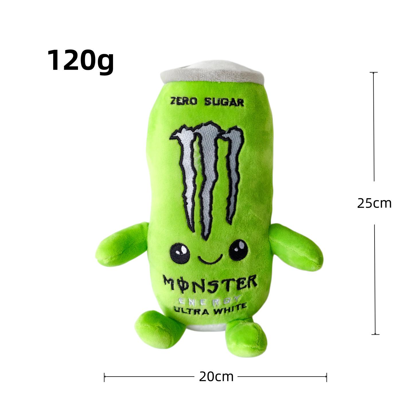 Nieuw Schattig Monster Energy Blikje Pluche Speelgoed Simulatie Energie Drankblikje Knuffelpop Schattige Cartoon Drankfiguur Huisbank Decor Verzamelspeelgoed Cadeau voor Fans 25cm