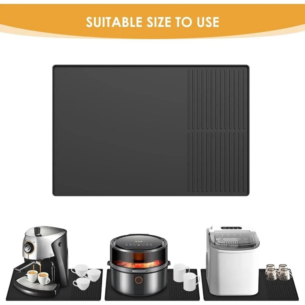 Covoraș de Bar din Silicon pentru Cafea cu Margine Ridicată Protecție pentru Blat Potrivit pentru Aparat Espresso și Mașină de Spălat Vase Ușor de Curățat și Reutilizabil