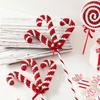Candy Cane Christmas Tree Large Decoration Red White Velvet Lollipop Ball Pendant Luxury Hanging 2025 Xmas New Year Party Decors