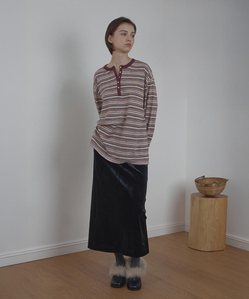 Poeteuseoul Velor Long Skirt_Black