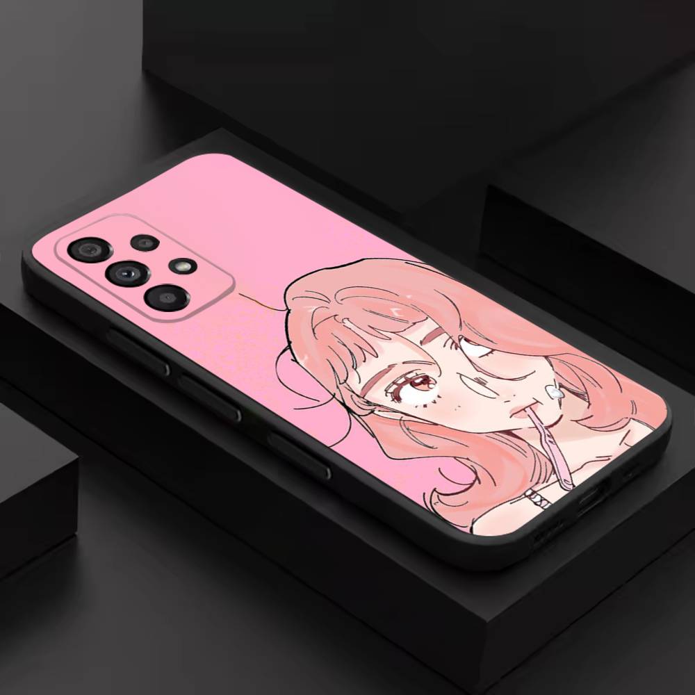 Cute A-Aya O-Osawa Phone Case For Samsung S 9,10,21,30,22,23,24,25,26,Ultra,Plus,Lite,FE,4,5G Black Soft Precise