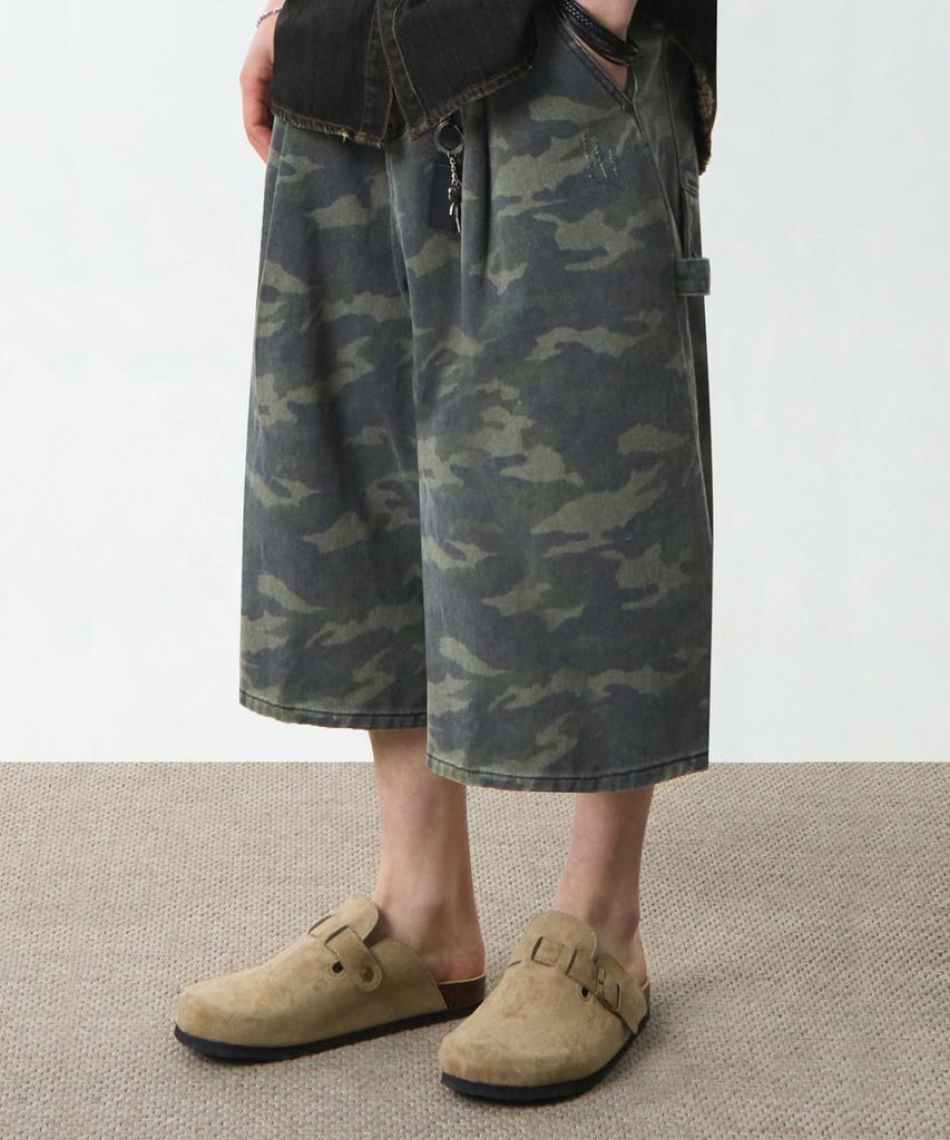 Dimiteulibeullaeg Bio-Washed Carpenter Bermuda Denim Pants_Camouflage