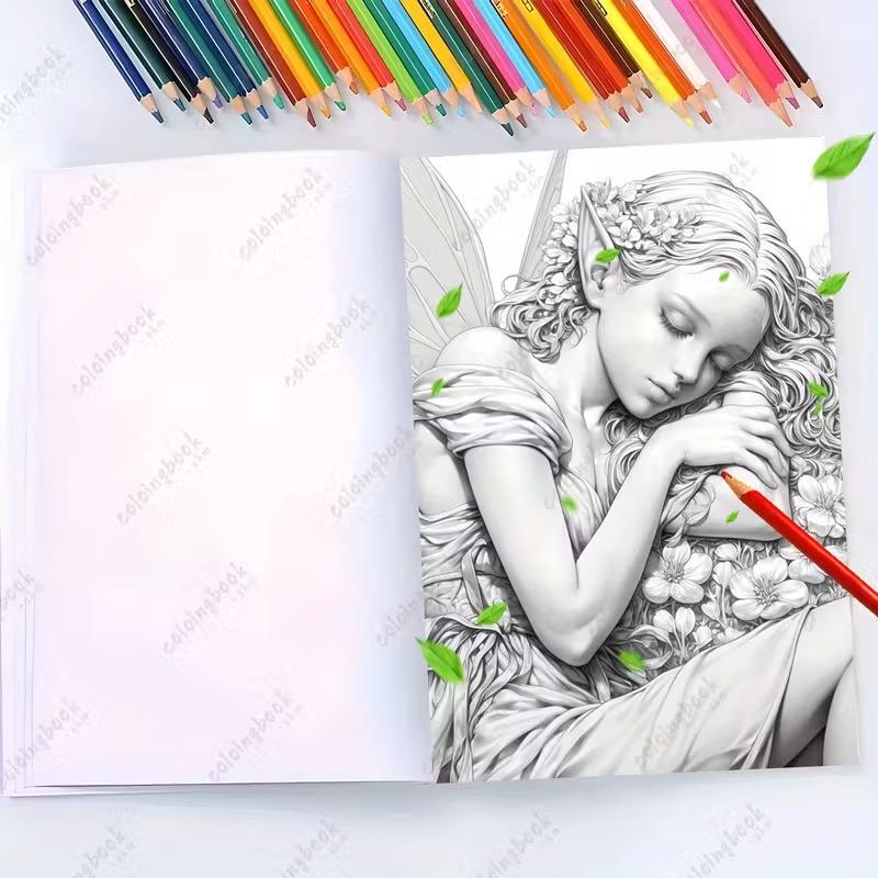 New A4 Flower Fairy Coloring & Drawing Book - Thick Pages