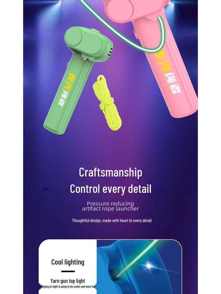 Rechargeable Electric Luminous Cat Teaser Rope Launcher Toy