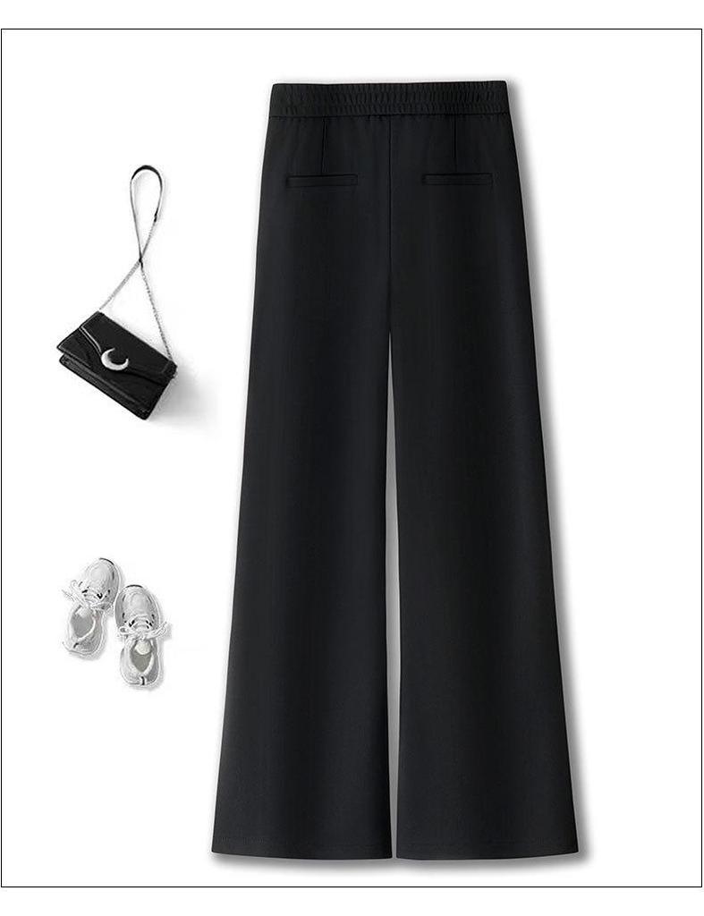 Women's Straight Wide-Leg High-Waist Pants for Spring/Autumn 2026 - Casual, Versatile Fashion for Middle-Aged & Elderly