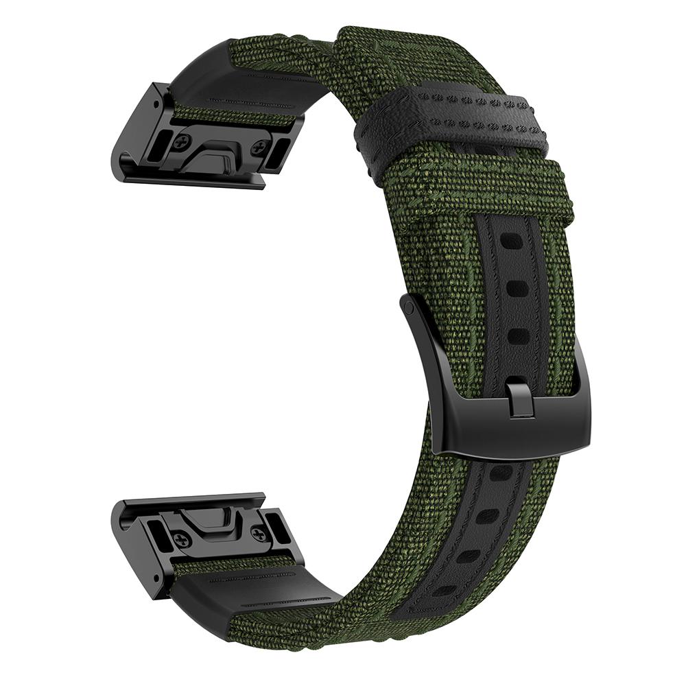 For Garmin Fenix 5X/Fenix 5X Plus/Fenix 3/Fenix 3 HR Watch Band Canvas Jean+Genuine Leather Sports Watch Strap