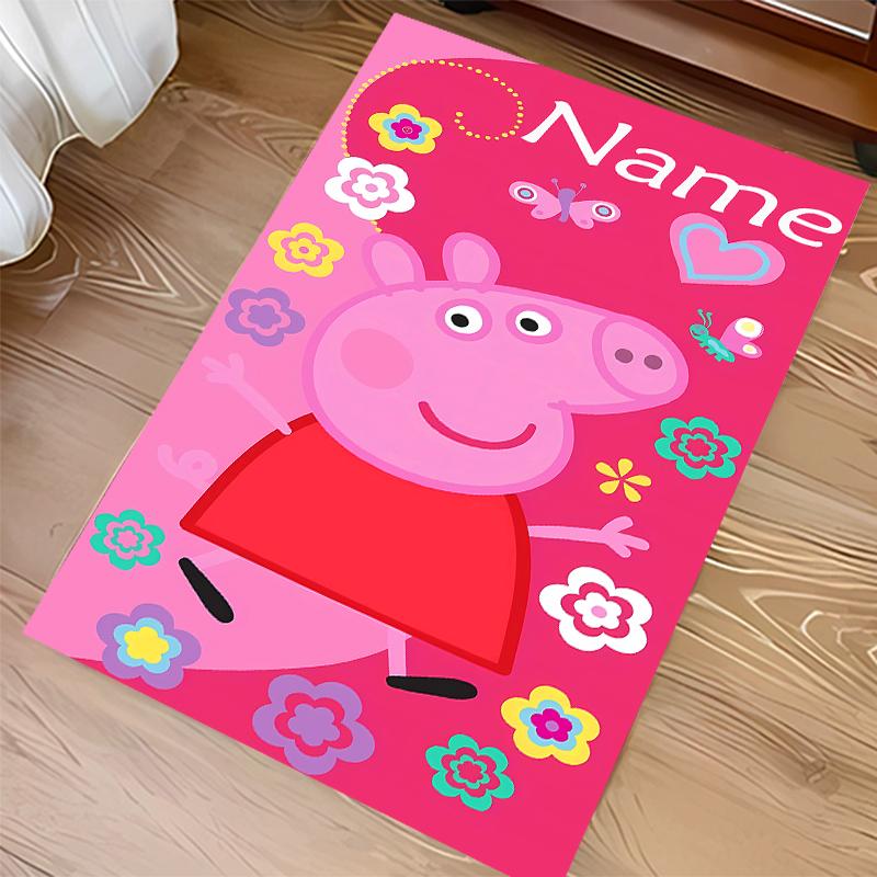 Custom personalization Peppa Pig Print Area Rug - Soft, Washable Non-Slip Indoor Mat,Living Room,Home&Office Decorative Rug