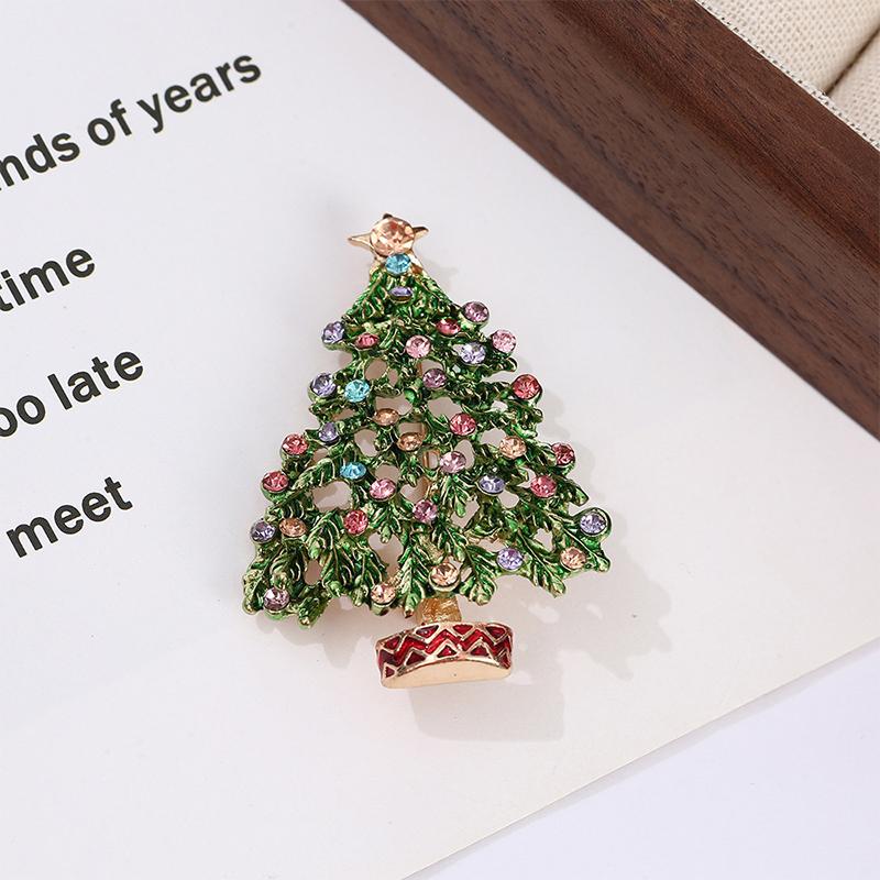 Christmas Tree Brooches For Women Unisex Plant Pins Multi-Color Available Holiday Party Accessories Gifts