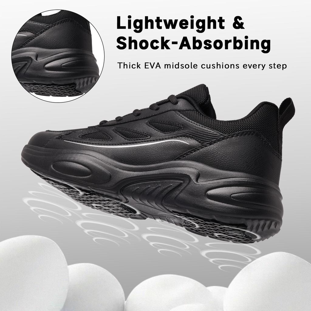 TUINANLE Bequeme dicke Sohle Unisex Paare klobige Sneaker neue trendige schwarze Mode vielseitig Outdoor Freizeit Sportschuhe