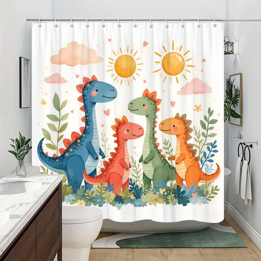 Dinosaur Shower Curtain Bathroom Curtain Waterproof Cute Jungle Theme Kids Pool Bathroom Decor Polyester Shower Curtain