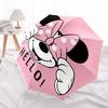 1pc Minnie Mouse Hello Automatic Folding Umbrella: Compact 8-Bone Design Cartoon Outdoor Travel Companion, Business Umbrella, Christmas Vale