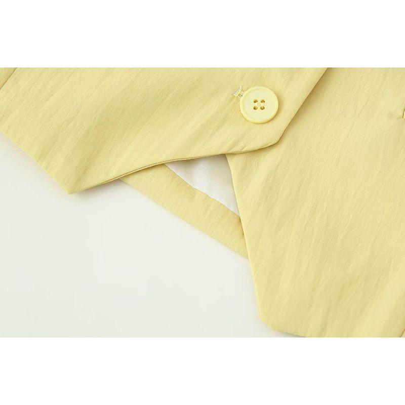 Kaslead New Women clothes Western Style Fashion Simple V-neck Single-Breasted Sleeveless Vest Trousers Set