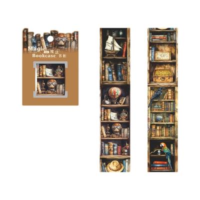 6 Rollen Bücherregal Dekoratives PET-Klebeband 40mmX2m Scrapbooking-Aufkleber für Journal Planer Notizbuch Fotoalbum Dekoration