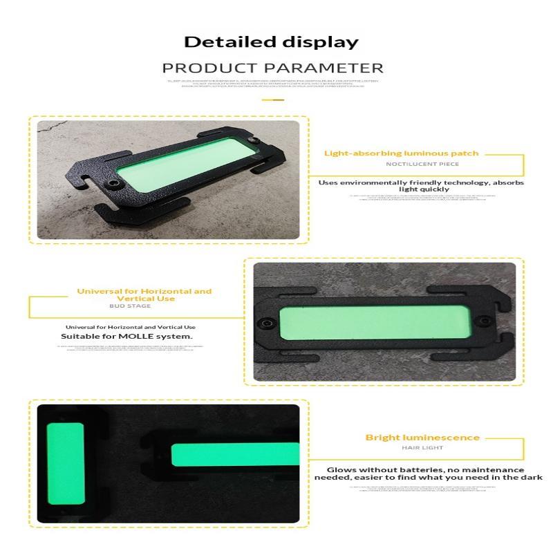 Velcro Glow In Dark Identification Tag Luminous Mounting Buckle Backpack Patch for Hiking Travel Luggage