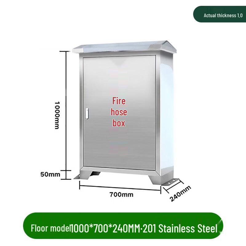 Aokewen Outdoor Stainless Steel Fire Hose Box with Sloped Top
