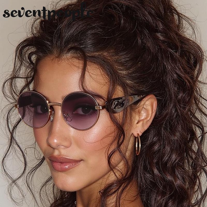 Small Frame Oval Steampunk Sunglasses Women  Luxury Brand Vintage Metal Punk Sun Glasses For Ladies Fashion Outdoor Shades