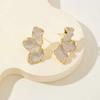 Women's Exaggerated Gold Matte Texture Metal Flower Earrings Fashion Statement Jewelry for Party Prom Daily Wear & Gift
